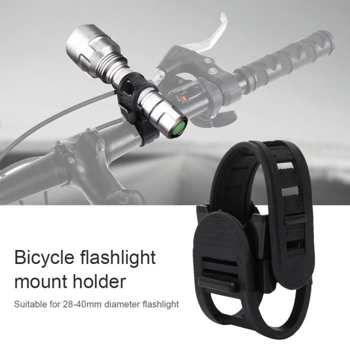 Support de lampe de poche pour vélo – Support de lampe de guidon, support de phare de vélo, support de phare de vélo, accessoire de fixation, base de lampe de vélo réglable