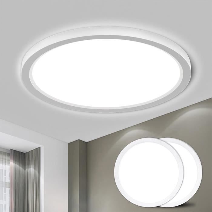 Ouyulong Plafonnier LED Salle De Bain 18W 1620LM 4000K - Luminaire Rond IP44 Ultra-Mince 23cm Pour Chambre, Cuisine Et Bureau