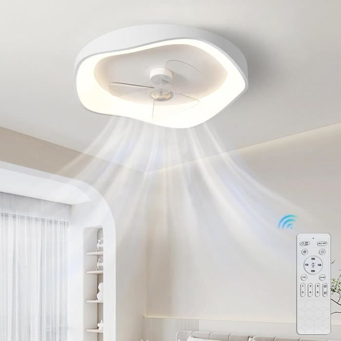 Ventilateur Plafond Avec Lumiere, Moderne Led Ventilateur Dimmable