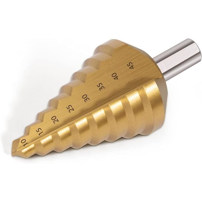 Foret étagé Conique HSS Titan 6-60 Mm - 13 Tailles - Pour Métal, PVC, Panneaux - Acier Rapide