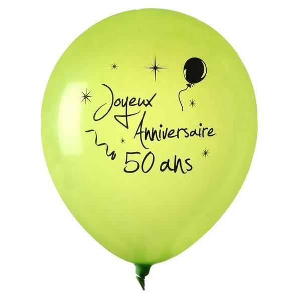 Ballon Joyeux Anniversaire Vert 50ans X8 Ref 4841 Cdiscount Maison