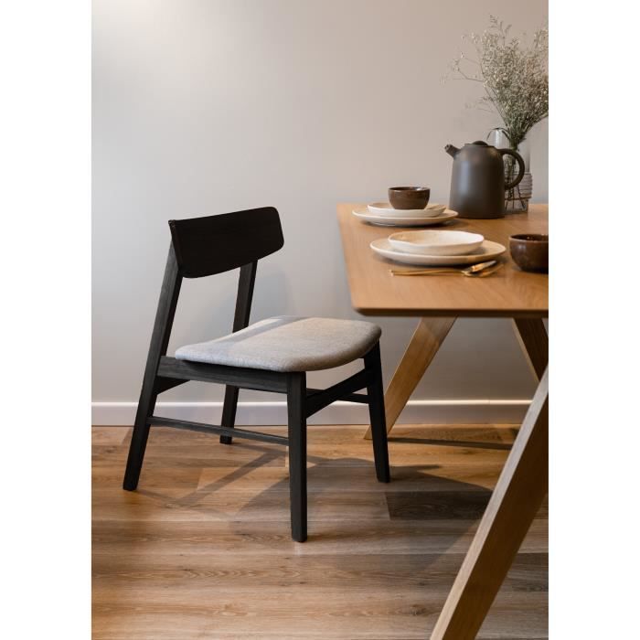 chaise en bois - selsey - paraves - style scandinave-moderne - couleur chêne noir-gris clair