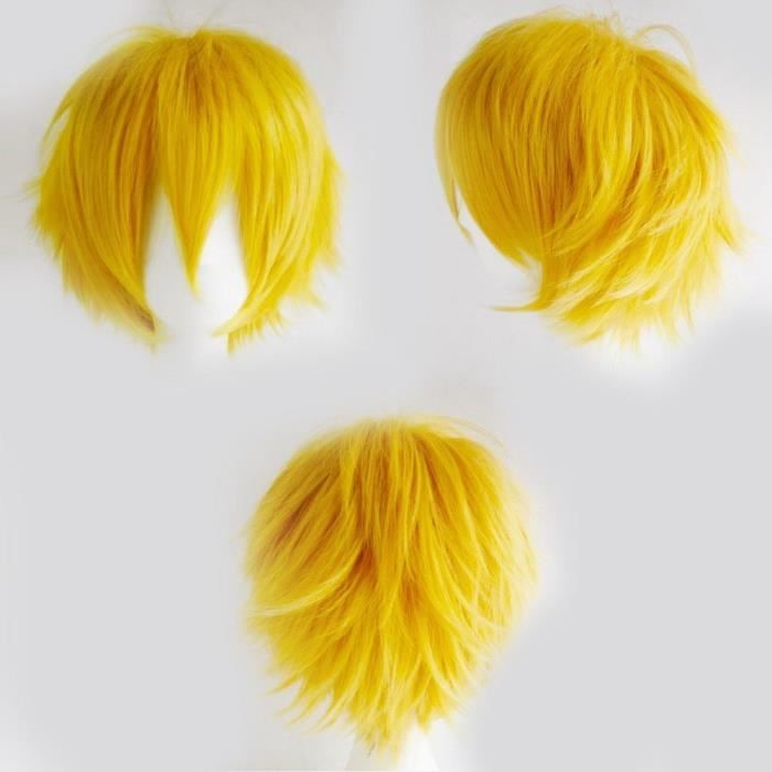 Perruque homme jaune clearance