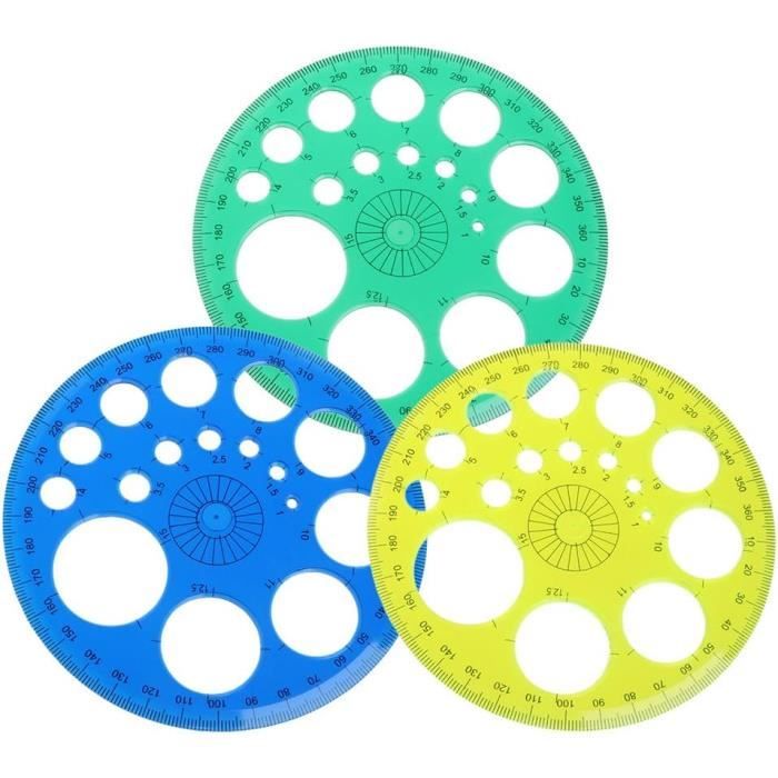 360 degrés rapporteur Tout Rond règle modèle Cercle Fournitures de ...