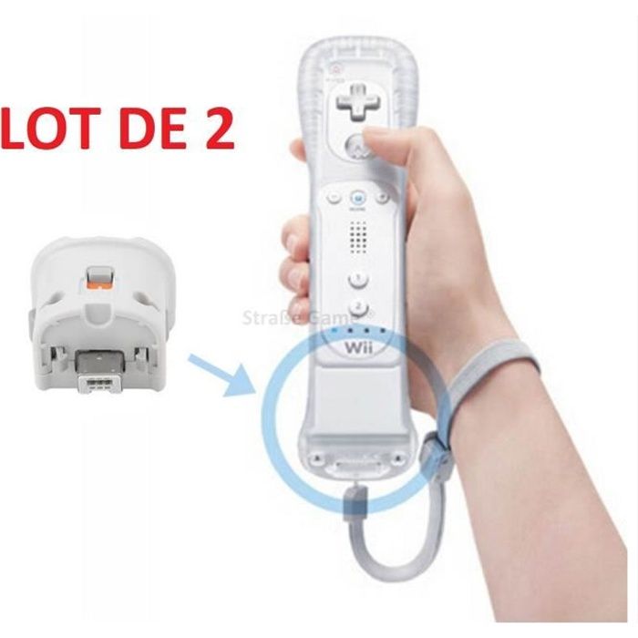 2 x Wii motion plus pour manette Wiimote Nintendo Wii - Blanc