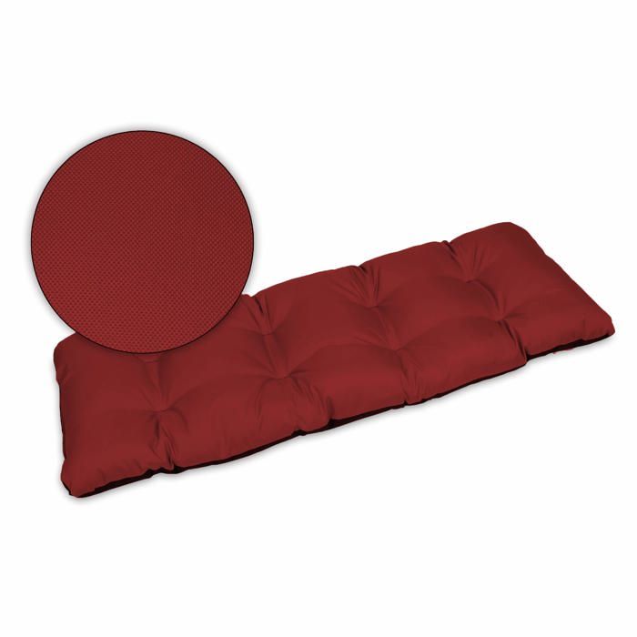 Coussin pour Banc de Jardin - SuperKissen24. - Intérieur/Extérieur - Imperméable - 140x50 cm - Rouge foncé