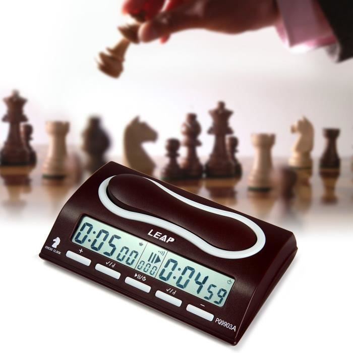 Horloge d'échecs numérique portable multifonction 3 en 1 avec grands boutons flexibles, modes bonus et retard, boîtier en ABS, minuterie d'échecs professionnelle alimentée par piles (A Horloge d'échecs numérique portable multifonction 3 en 1 avec grands boutons flexibles, modes bonus et retard, boîtier en ABS, minuterie d'échecs professionnelle alimentée par piles (A