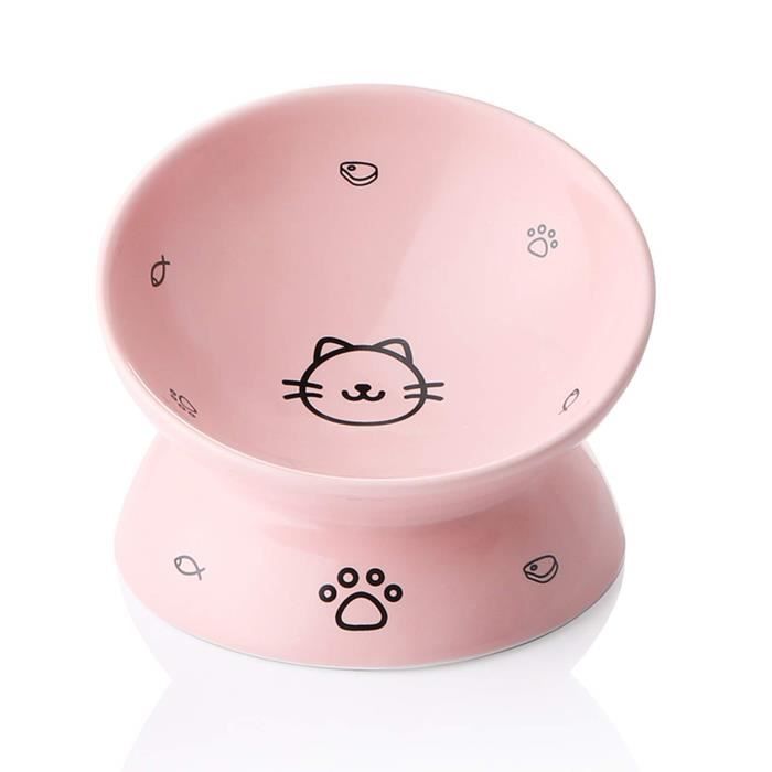 Meilleurs prix pour SWEEJAR Gamelle Pour Chat - Gamelle Surélevée Pour Chat - Anti-dérapant Bol Surélevé Pour Chat en Céramique - Capacité 140 g - Rose