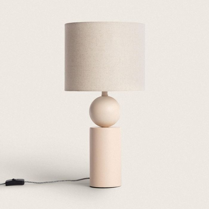 Lampe à Poser Céramique et Tissu Rahma Beige