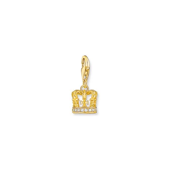 Pendentif Charm libellule avec pierres blanches Connect plaqué or