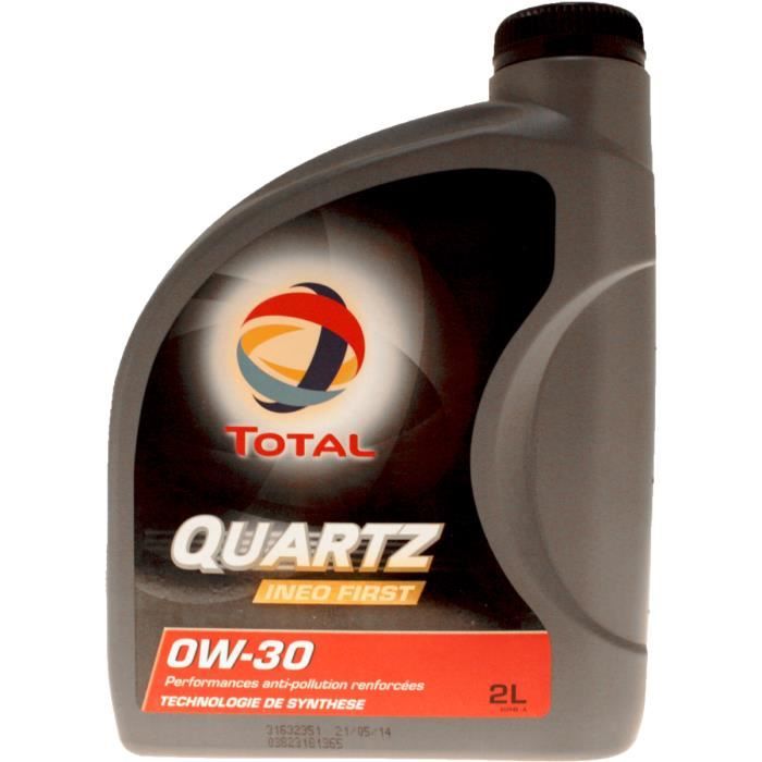 Bidon 2 litres huile Total Quartz INEO First 0W30 spéciale PSA 213831