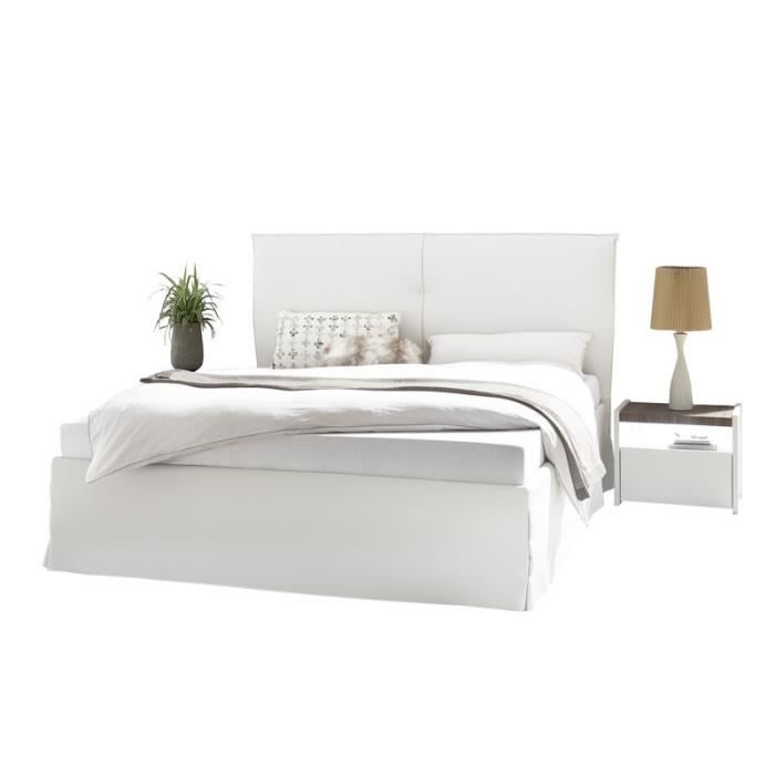 Cadre Tete De Lit 180 200 Cm Simili Cuir Blanc Aniece N 1 L 196 X L 212 X H 120 Achat Vente Structure De Lit Cadre Tete De Lit 180 200 Soldes Cdiscount