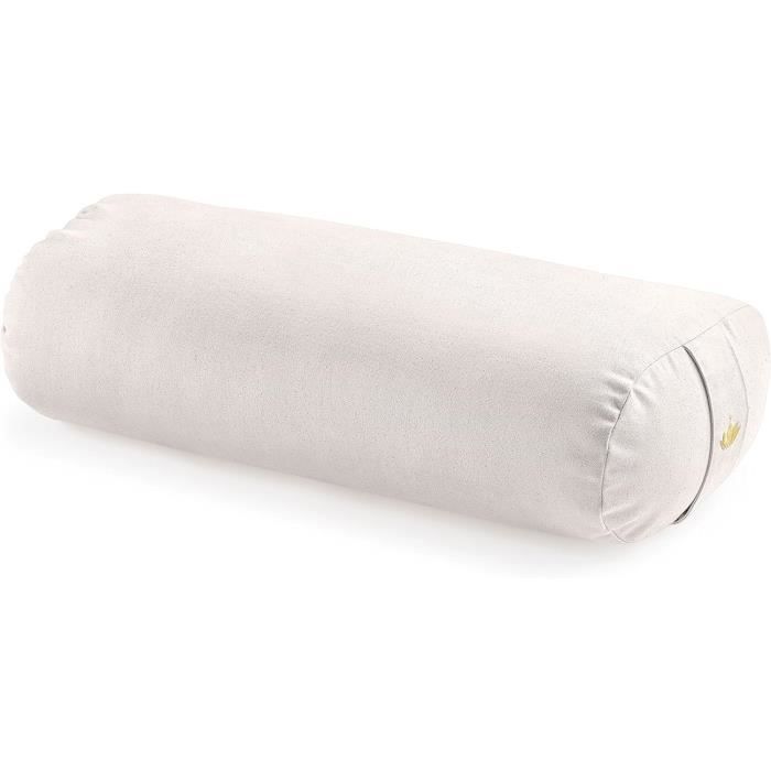 Traversin De Yoga Et Pilates Basic Small - 65 X 15 Cm - Rembourrage Coques De Sarrasin - Housse Coton Lavable - Pour Exercices Et Méditation
