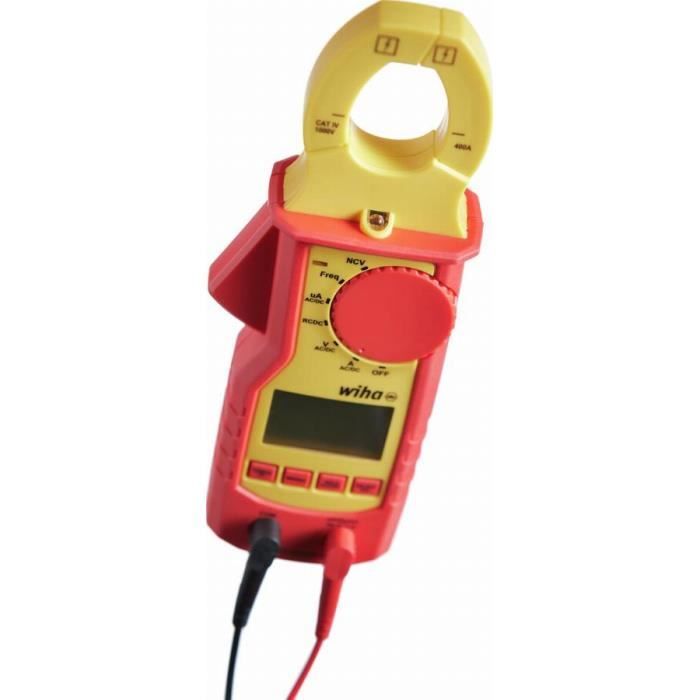 Pince ampèremétrique WIHA jusquà 1000 V AC Cat. IV + 2 piles AAA incluses - 45219 Pince ampèremétrique WIHA jusquà 1000 V AC Cat. IV + 2 piles AAA incluses - 45219