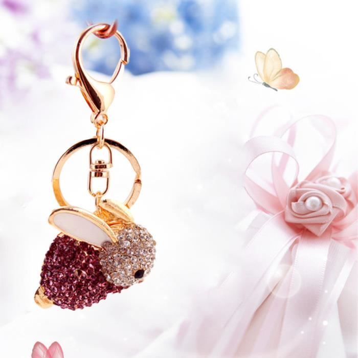 Pendentif Dessin Animé Mignon Tresses Dent Bouche Fille Porte-clés