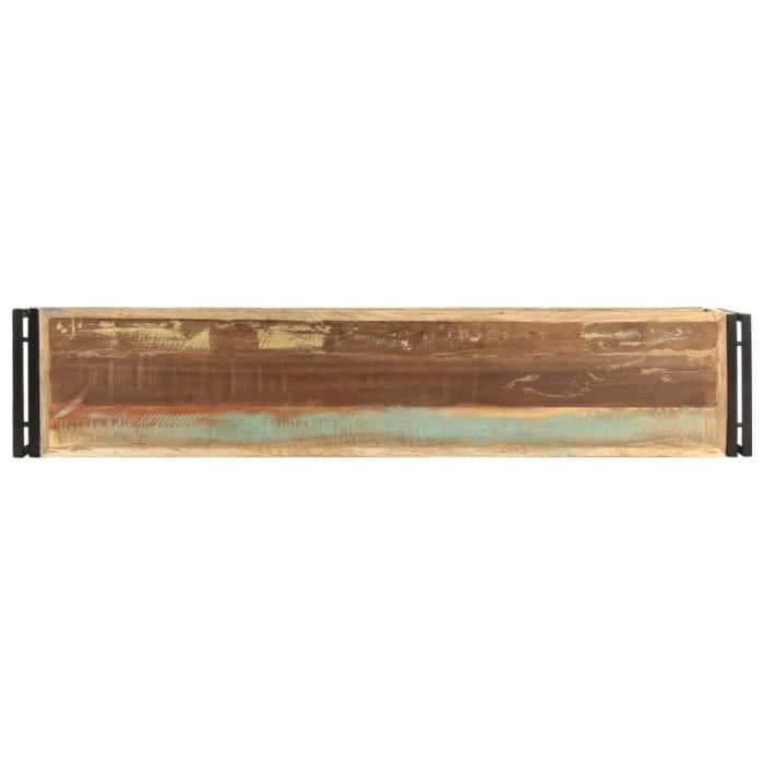 meuble tv en bois de récupération massif - yosoo - dx15467 - marron
