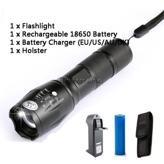 Lampe Torche LED Rechargeable Militaire G700 X800 - Lot Avec Batteries Et Chargeur - NEUF