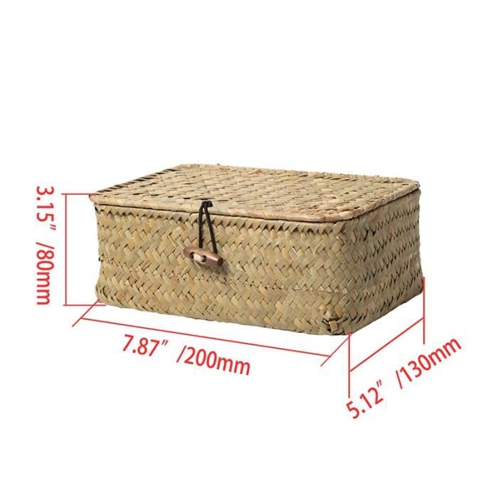 Panier à linge,Panier de rangement en osier tissé à la main,conteneur