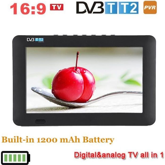 Mini Portable 9" HD LED Numérique Analog TV Télévision AC DC 12V DVB