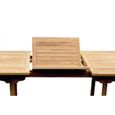 Salon de jardin - 6 personnes - KAJANG - Concept Usine - Teck massif - Table Rectangle -  4 chaises + 2 fauteuils - Marron-1