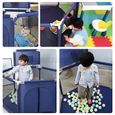 LEXLIFE Parc pour bébé et compact à 6 côtés avec 10 boules - stylo de jeu solide et durable - Bleu-1