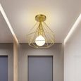 UNI Lampe de Plafond Vintage Industrielle 25cm Or Plafonnier Lustre Luminaire pour Café Restaurant Hôtel-1