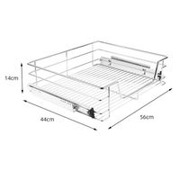 Tiroir Coulissant Télescopique Pour Meuble - Panier En Acier, Rails Inclus - 60 Cm - Charge 20 Kg