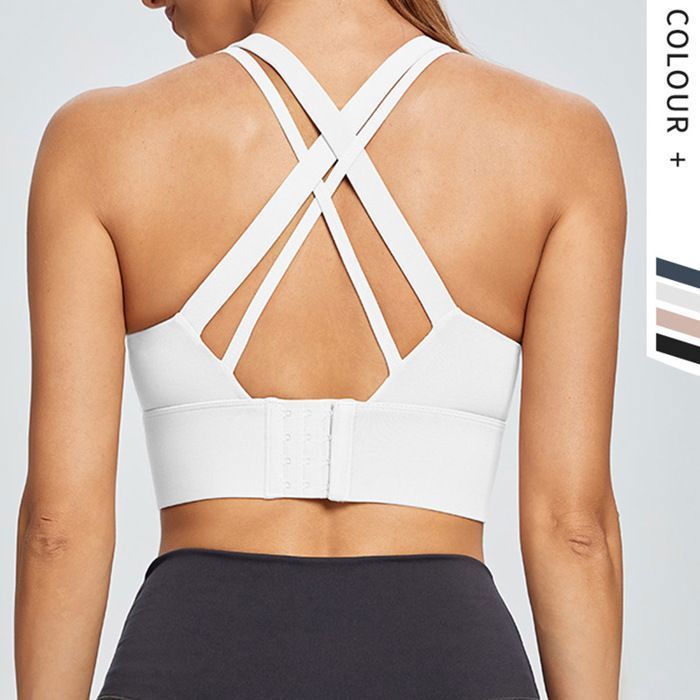 Brassière Sport Femme Sans Armature – Coussinets Amovibles, Dos Nu, Bretelles Ajustables, Pour Yoga, Running Et Fitness