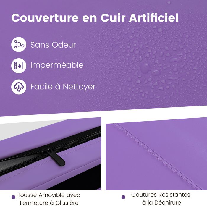 Tapis de gymnastique - HOMCOM - pliable en 4 - portable avec poignées - revêtement synthétique Tapis de gymnastique - HOMCOM - pliable en 4 - portable avec poignées - revêtement synthétique