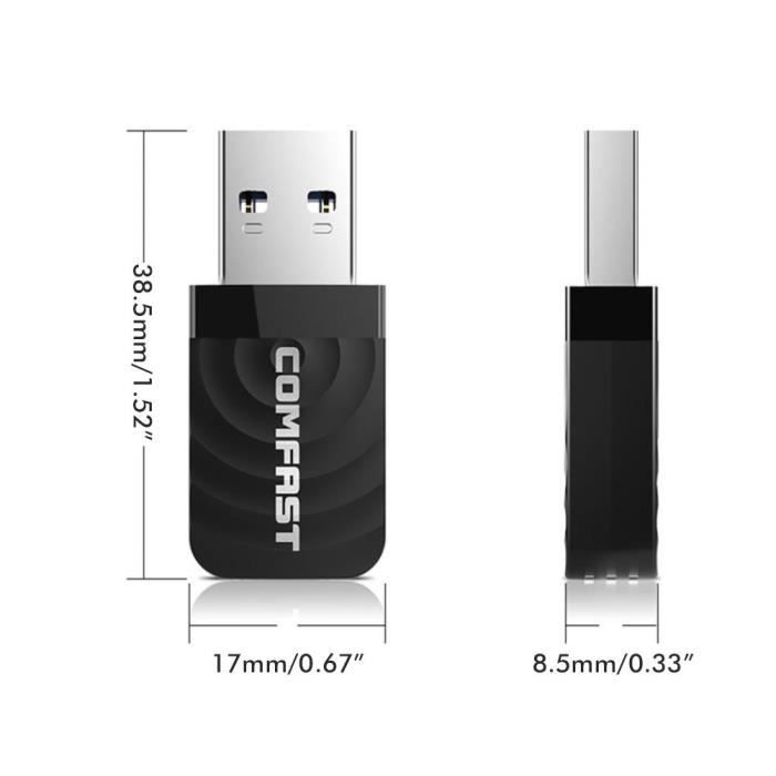 Clé WiFi USB 3g - 1200Mbps adaptateur wifi usb - USB 3.0 Dongle Wifi  Bi-bande 2.4G/5.8G 802.11 AC - Bouton WPS - SoftAP Mode - Noir - Cdiscount  Informatique