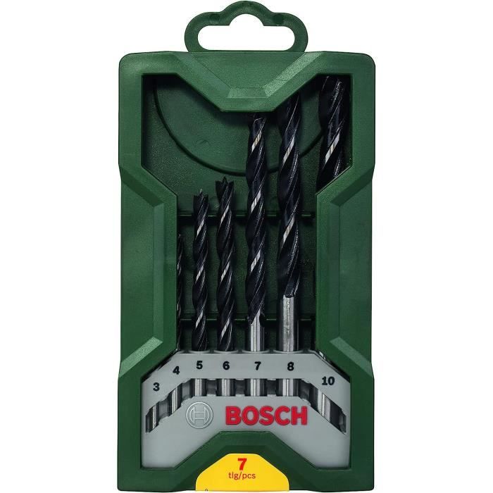 Lot De 7 Forets à Bois Hélicoïdaux 300mm Longs - Diamètres 4 à 12mm Pour Menuiserie Précise