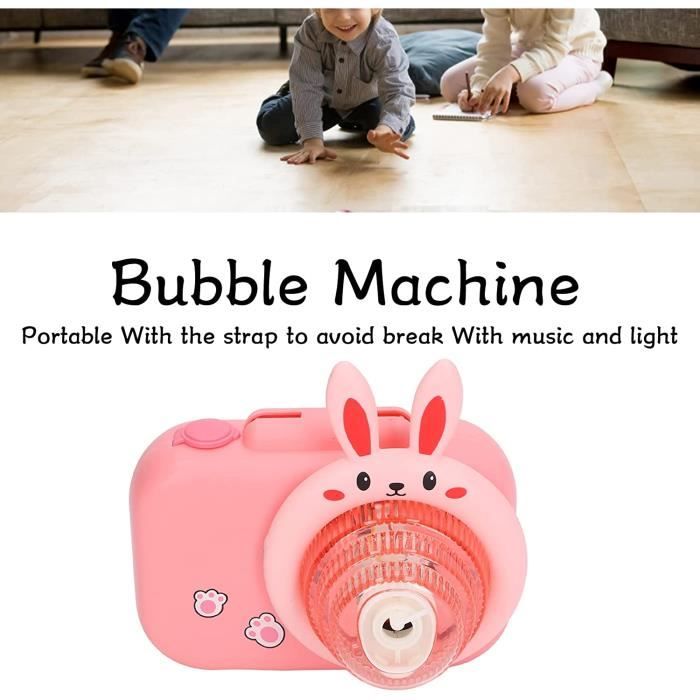 Machine à bulles Rose/Blanc pour enfant + liquide