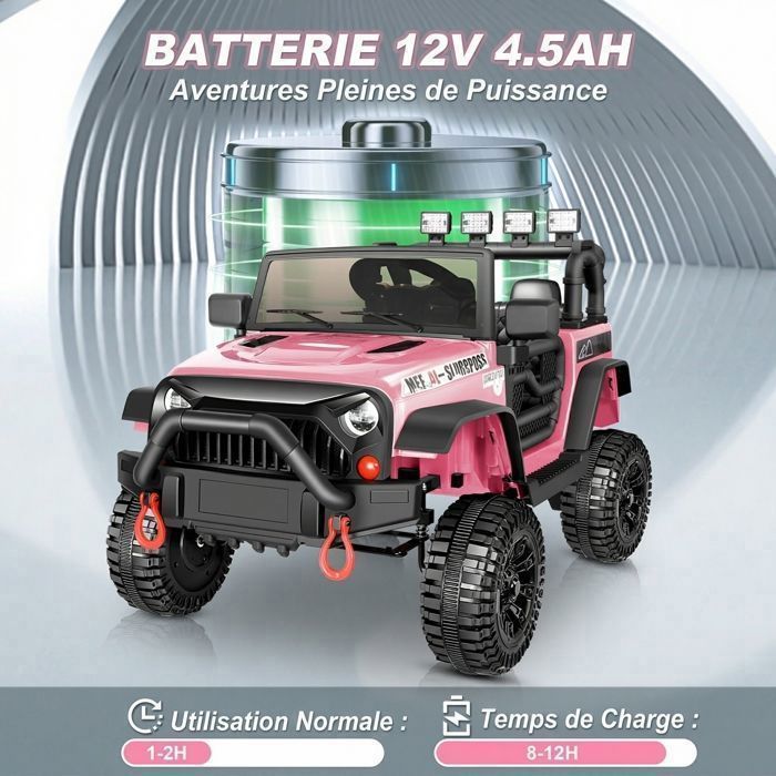 Voiture électrique Pour Enfants Jeep Sport Rubicon, 12V, 2 Places, Avec Lecteur MP3, Marque Jouets De Lamas