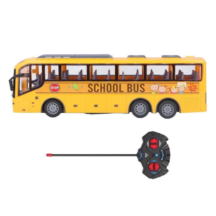 Grand Bus Télécommandé RC Pour Enfants – Couleurs Vives, Modèle Éducatif En ABS, Télécommande Incluse – Idéal Pour Jouer à L’Extérieur (Voyage, Rouge)