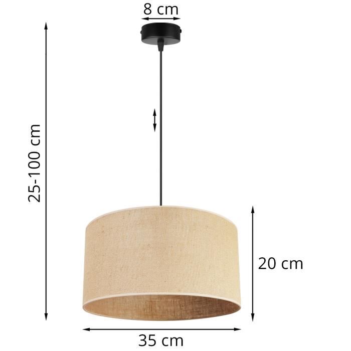 Light-Home Juta Abat Jour Suspension Luminaire Lustre - E27 - Classique ...