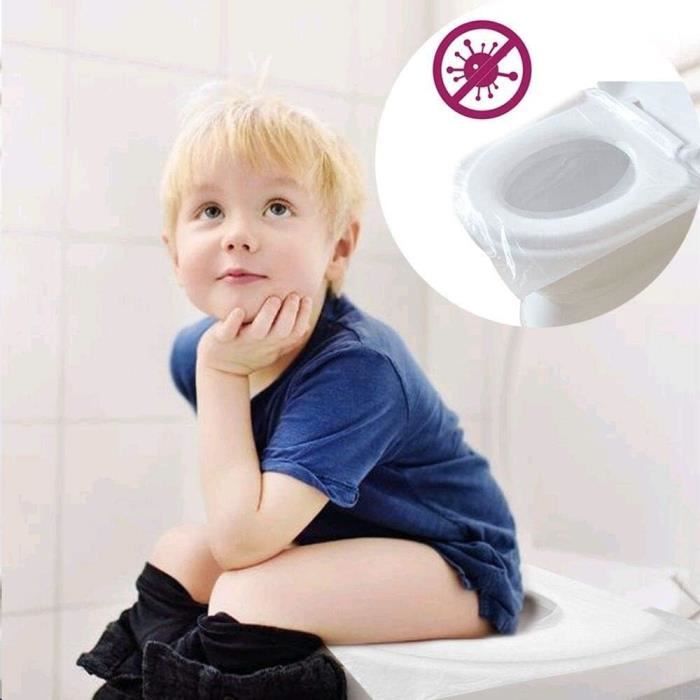 Protege WC Jetable, Protection Toilette wc Jetable 100 PCS Couvre Siege  Lunette wc Emballage Individuel Matériau