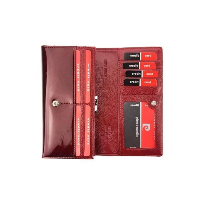Pierre Cardin Portefeuille femme, beau, grand, spacieux, simili cuir, cadeau, portefeuille avec porte-monnaie, cuir synthétique, cuir, porte-billets, portefeuille fille, Noir , L