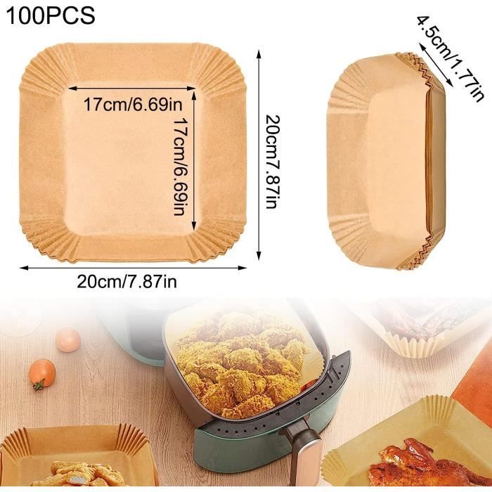 Papier jetable Air Fryer pour friteuses 20x20 cm 100-pack