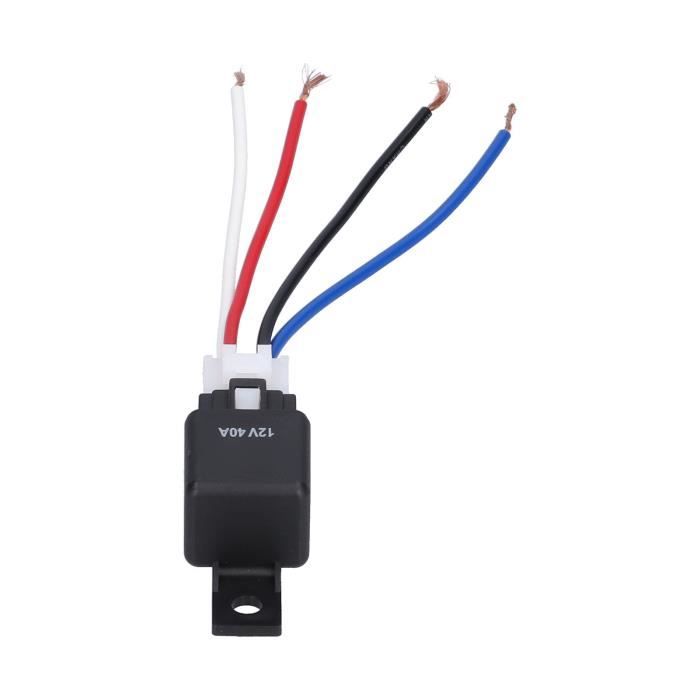 Relais Voiture 12V 40A - 4 Broches SPST - Noir - Lot De 2 Pièces