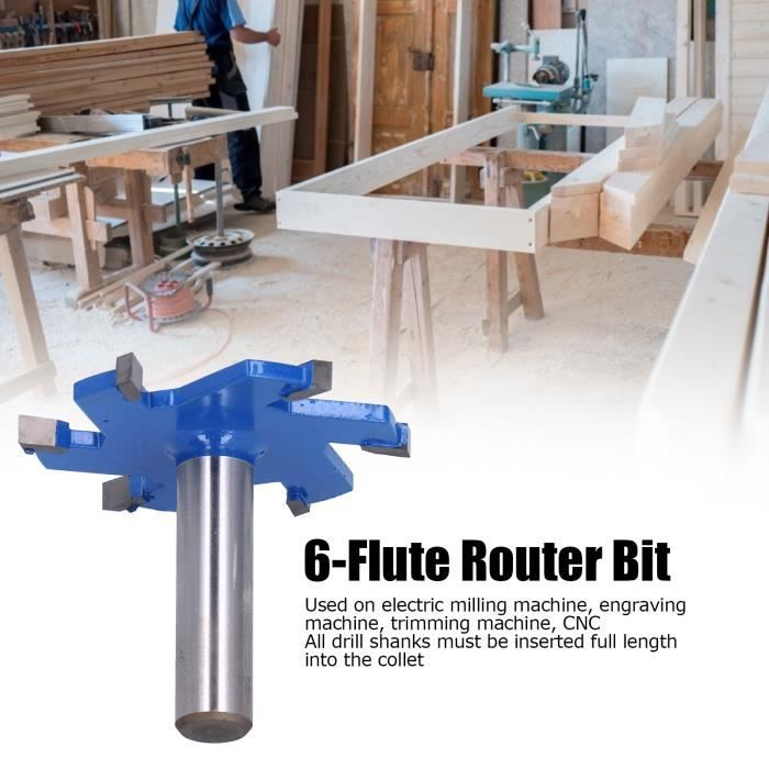 6mm 2 flûtes de Gravure Droite Bit V-Bit COUPEUR DE COUPEUR for Bois CNC Sculpture de 50 mm Milling Cutter Machines-Machines Fraises JIYAMI'EN EL (Size : 5567