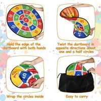 Jeu De Fléchettes Enfants Animaux Double Face 66cm - 8 Balles Collantes Pliable Jeu Fête Enfants Balles Collantes