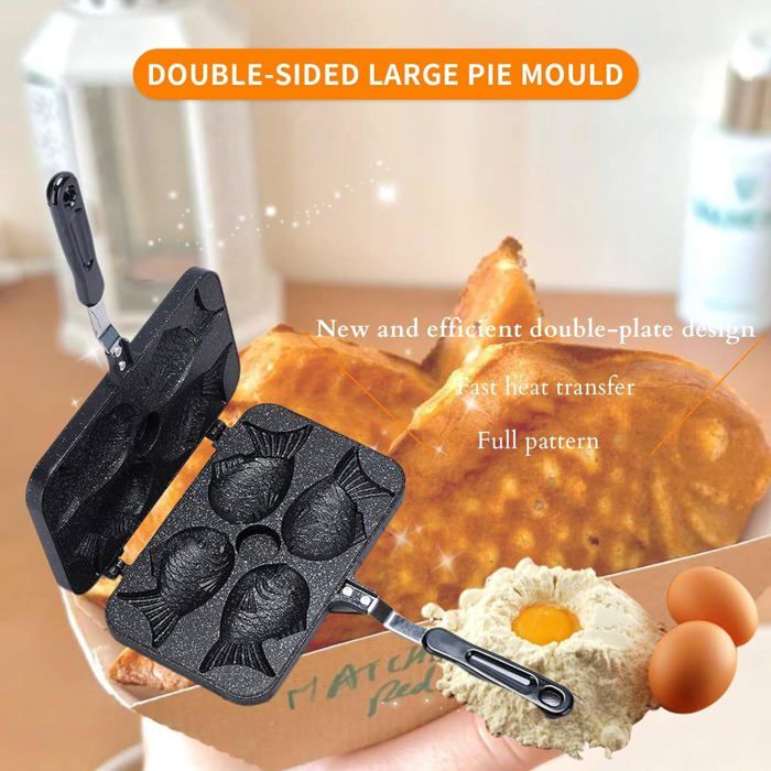 Yaegoo Taiyaki Moule à Gâteau En Forme De Poisson Moule à Gâteau Moule à Pain Double Pan Moule