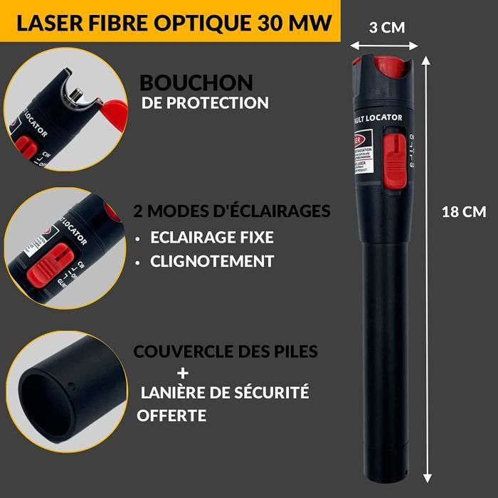 Version 50MW - Pointeur Laser Fibre Optique 30mw 50mw Mini Câble À Fibers Optiques  Testeur De Lumière Rouge Vérificateur - Cdiscount Informatique