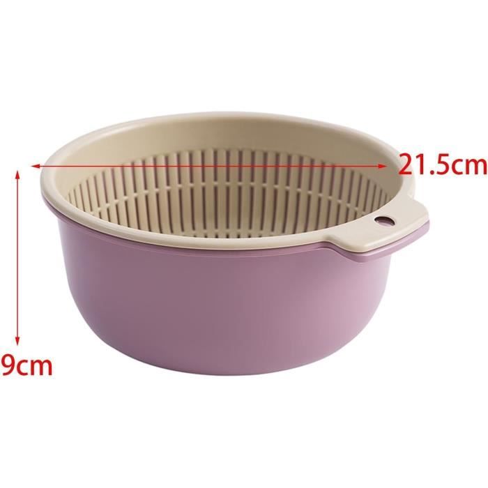 Bassin De Cuisine Double Couche Avec Passoire - Cuvette Lavage Légumes Et Fruits En Plastique