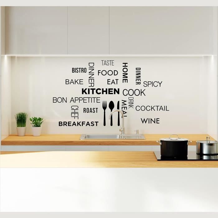 5M Autocollant Sticker mural cuisine, Deco murale stickers cuisine,  Stickers porte armoire, Stickers meuble de cuisine [Blanc] - Cdiscount  Maison