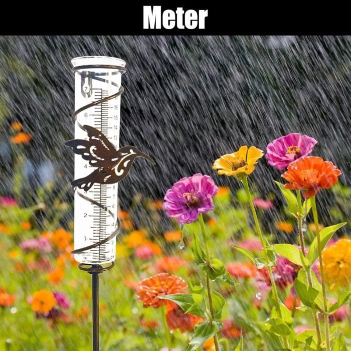 Pluviomètre De Jardin - Mesure Des Précipitations, Support Herbe, 44 Cm