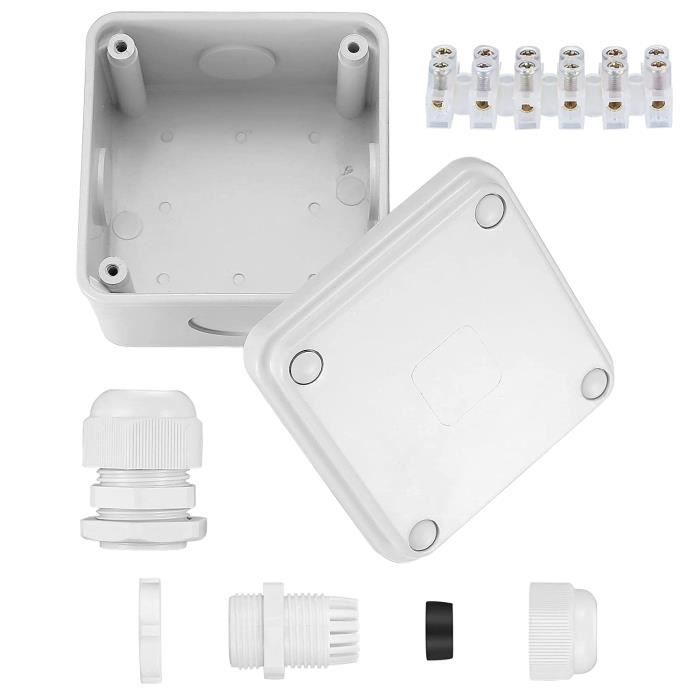 2 Boîtes De Dérivation étanches IP65 Extérieur - 20x10x7 Cm, Avec Borniers Et Presse-étoupes - 6