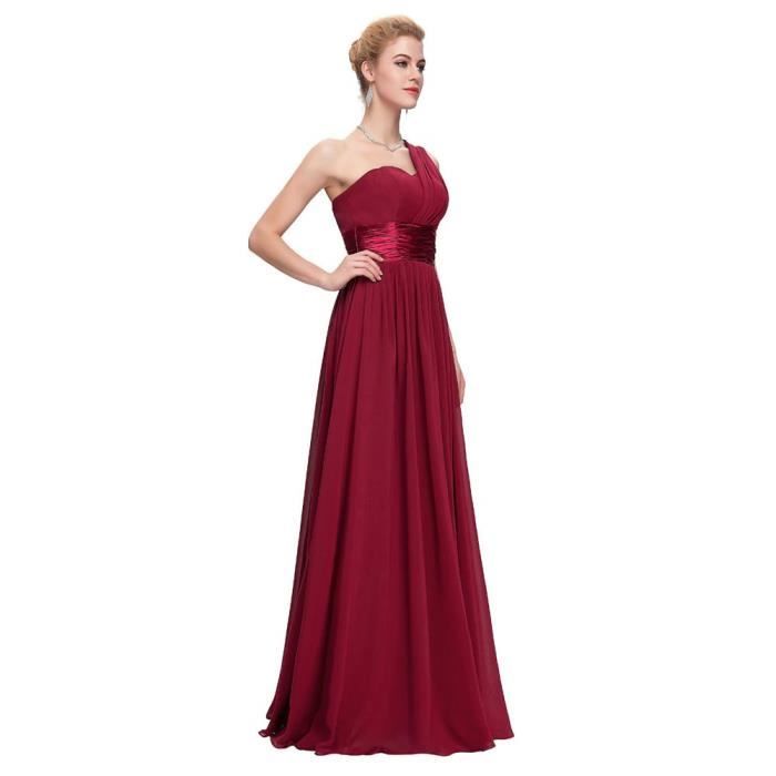 Robe ceremonie bordeaux new arrivals femme