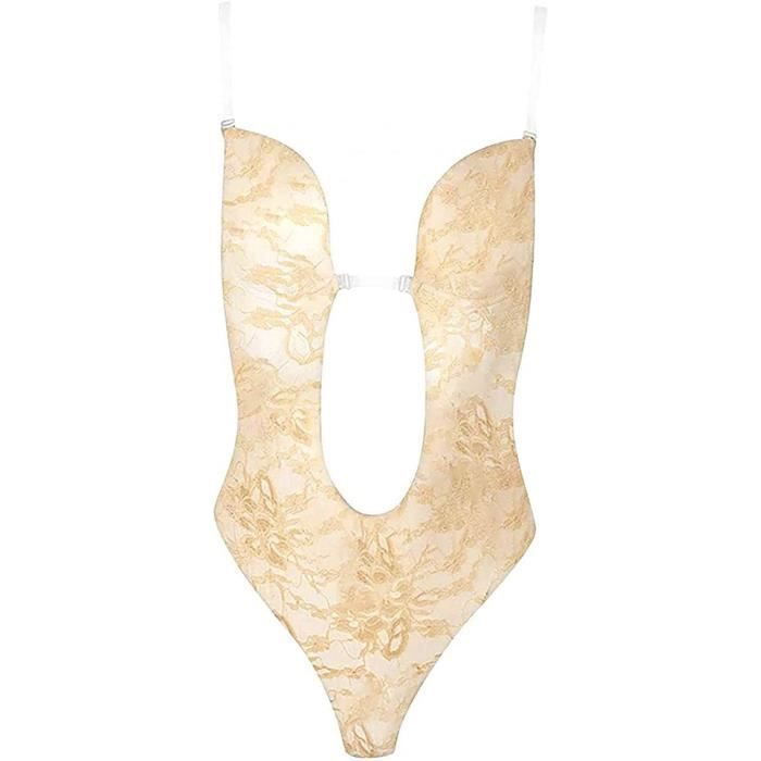 Body Dos Nu Mariage Plunging Deep V Neck Strapless Gaine Ventre