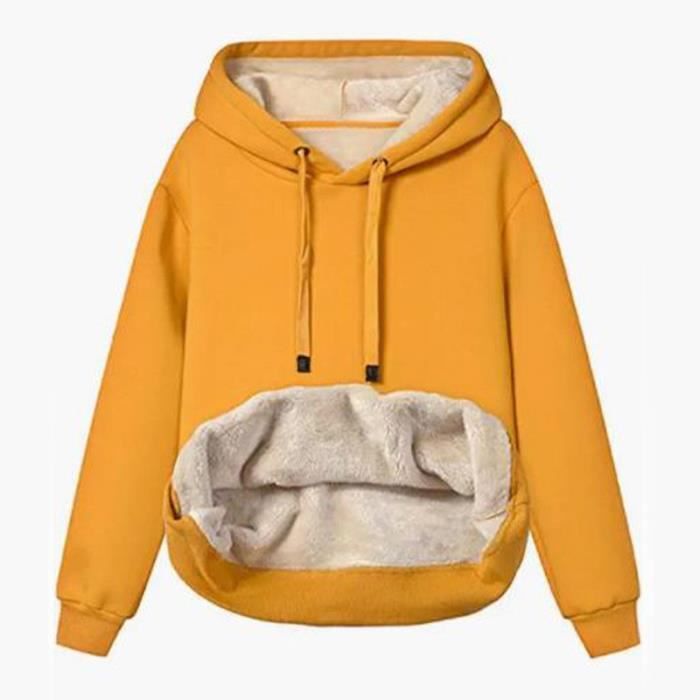Sweat à Capuche Oversize Femme - Coton Chaud, Manches Longues, Poches, Automne-Hiver Décontracté